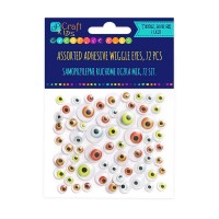 Assorted Adhesive Magic Bright  Eyes, 72 Pcs