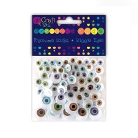 Assorted Adhesive Natural Wiggle Eyes, 72 Pcs, Mix