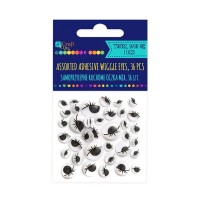 Assorted Adhesive Black Wiggle Eyes With Eyelashes