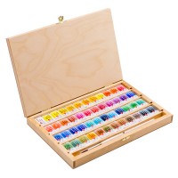 Water colour 48 pan Set, wooden box,squirrel brush