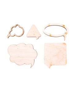 Wooden pc. for art 397 Set of thought bubles № 3 4-8 cm (5 pc.)