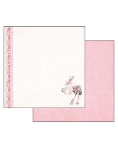 Double Face Paper Baby Girl stork