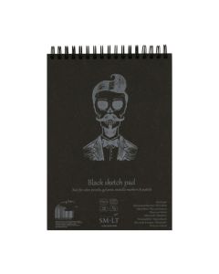 Альбом для рисунка на спирали  (black) А5.165g/m. 