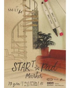 Marker paper pad START SMLT A5, 20 lh,75gsm     