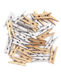 MINI PEGS - GOLD & SILVER, 30 PCS
