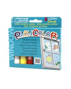 Kriidid klaasile PLAYCOLOR 6 tk (mahapestavad)