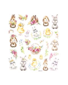 GLITTER STICKERS - BUNNIES & CHICKS, 27 PCS