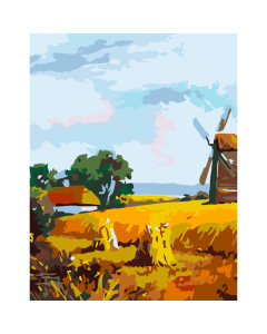 Maalimiskomplekt numbrite j&#228;rgi: „Mill in the Village“, 35х45cm, ROSA START