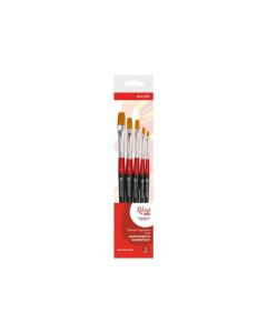 Set of brushes 11,  Synthetic, 5pc., Flat №2,3,6,10,12, Short Handle, ROSA Studio