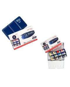 Set of watercolor paints Classic ROSA Gallery, metal case, Indigo, 12 colors,