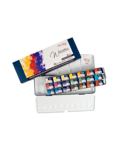 Set of watercolor paints Мonopigmented ROSA Gallery, metal case, Indigo, 21 colors