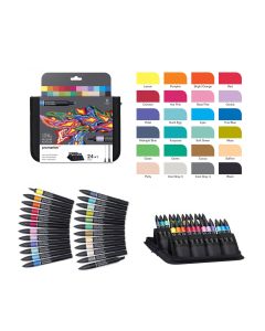 W&N ProMarker 24tk.k-t -ARTS & ILLUSTRATION WALLET SET