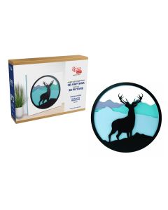 Set, 3D painting, Deer in the Mountains, primed fiberboard, 6 layers, 30x30cm, ROSA TALENT