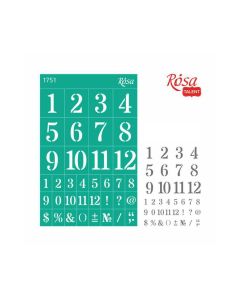 Многоразовый клейкий трафарет, №1751, 13х20 см, Серия «Цифры», ROSA TALENT