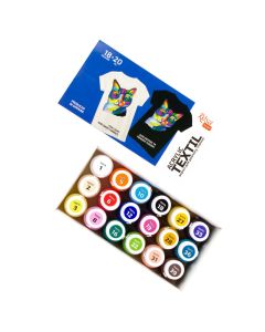 Set of acrylic paints for textile CAT, 18col., 20ml, ROSA TALENT