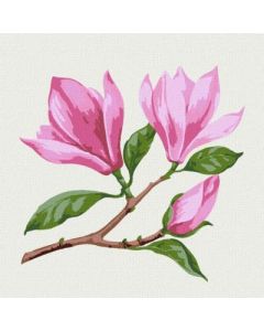 Maalimise komplekt molbertiga:  „Magnolia Branch“, 15х15cm, ROSA START