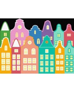 Maalimise komplekt molbertiga:  „Bright Houses“, 15х20cm, ROSA START