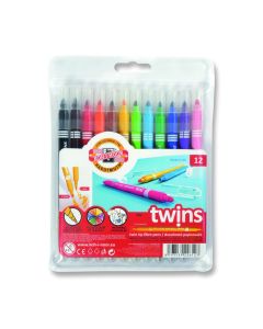 Kaheotsaga viltpliiatsid 12tk,Twins