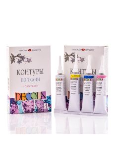 Javana Textil Liner Decola, set, Glitter 4X18Ml