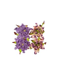 Gardenia 5Cm 4 Pcs In A Pack Light Purple/Purple&Green