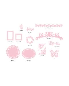 12 Paper Decorations - Pink Paper