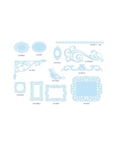 12 Paper Decorations - Light Blue Paper