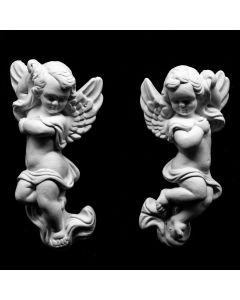 Plaster Cast Pair Of Cupids