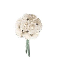 6 White Paper Roses Bouquet
