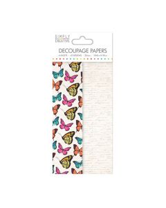 Simply Creative Decoupage Paper  Vibrant Butterfli