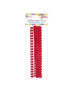 Peony Petal Quilling Strips - Red, 12 Pcs