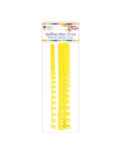 Peony&Fringe Petal Quilling Strips - Yellow, 12 Pc