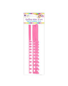 Peony&Fringe Petal Quilling Strips - Pink, 12 Pcs